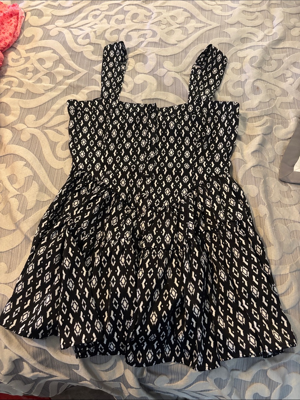 Vici Black and White Geometric Print Dress